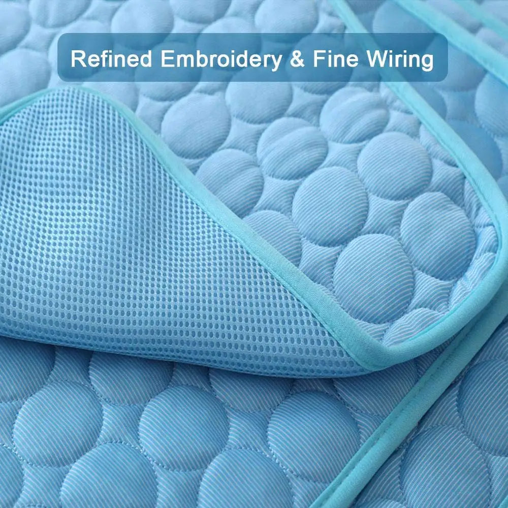 Cooling Mat for Pets - Moisture-Resistant Ice Silk Mattress Cushion for Dogs and Cats, Available in Five Sizes