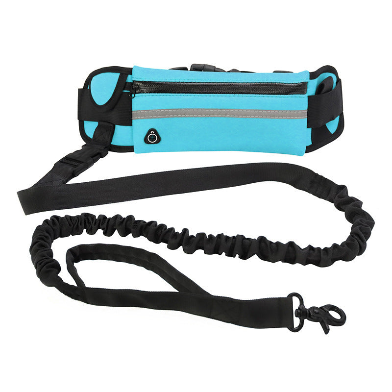 Hands-Free Dog Leash and Training Belt with Shock-Absorbing Bungee for Large Dogs Up to 180 lbs, Featuring Phone Pocket and Water Bottle Holder