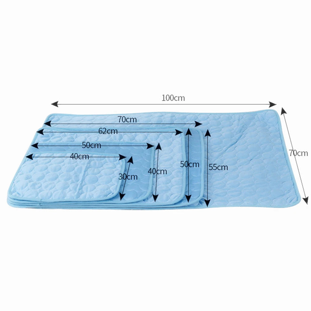 Cooling Mat for Pets - Moisture-Resistant Ice Silk Mattress Cushion for Dogs and Cats, Available in Five Sizes