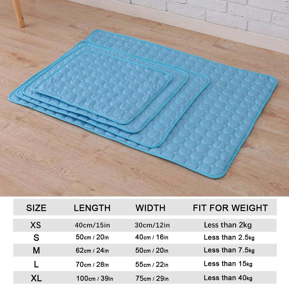 Cooling Mat for Pets - Moisture-Resistant Ice Silk Mattress Cushion for Dogs and Cats, Available in Five Sizes